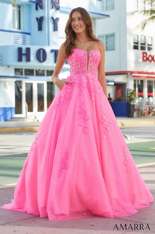 Amarra 88574 Long Ball Gown Sequin Applique Prom Dress