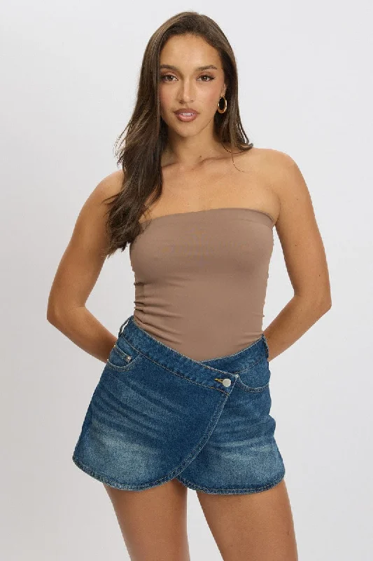 Brown Supersoft Bandeau Top