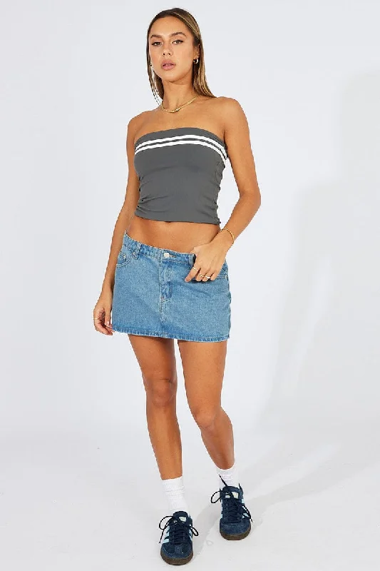 Grey Supersoft Bandeau Top