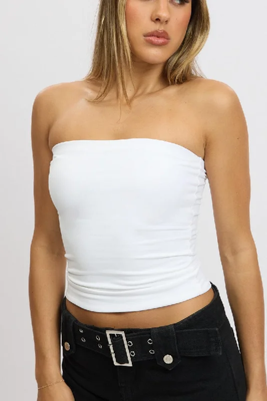 White Supersoft Bandeau Top