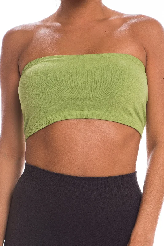 Just That Easy Green Bandeau Top