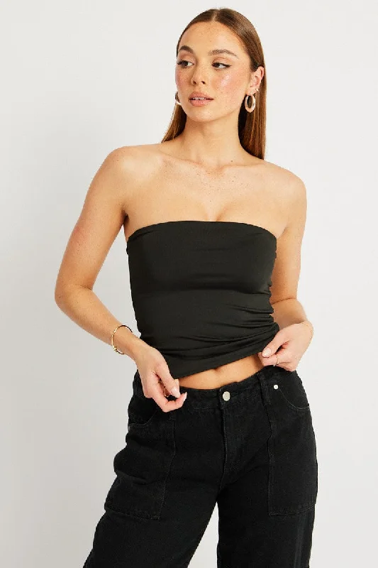 Black Bandeau Top