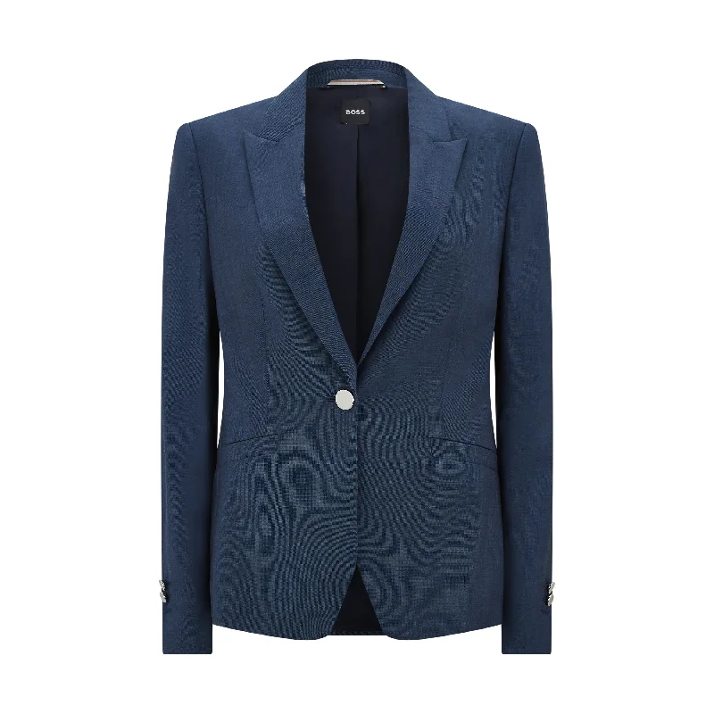 Januri Tailored Wool Jacket Navy