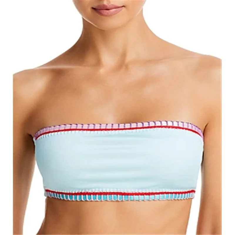 Solange Ferrarini Women's Crochet Trim Bandeau Bikini Top Blue Size D