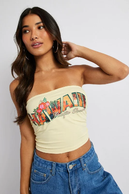 Yellow Bandeau Top