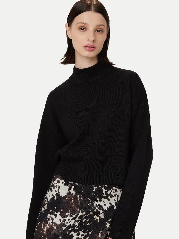 The Compact Mockneck Sweater in Black