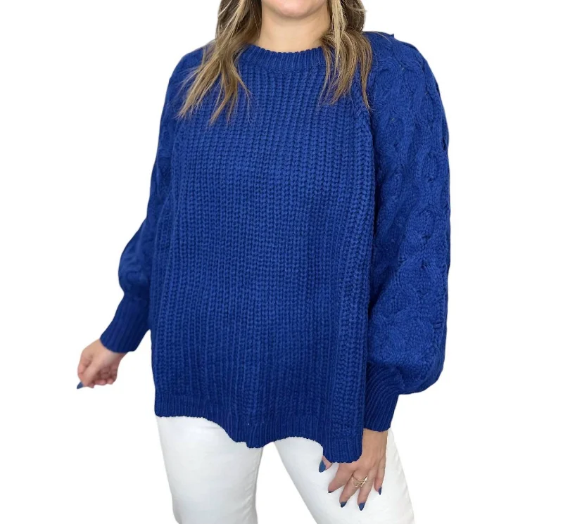 All About Us Top Sweater In Blue