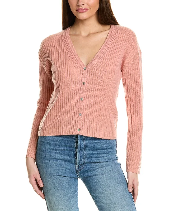 Collaboration Amanda Rib Plaited V-Neck Cashmere Cardigan