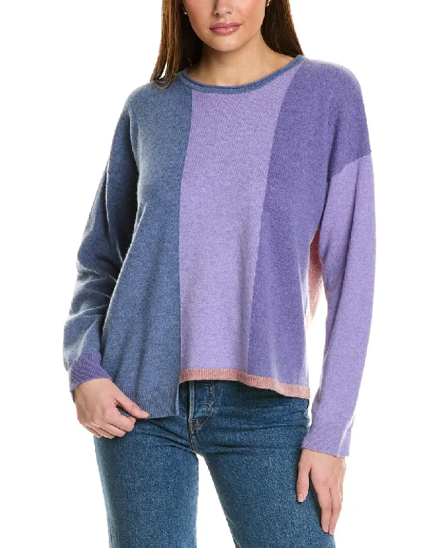 Collaboration Vertical Colorblocked Cashmere Sweater