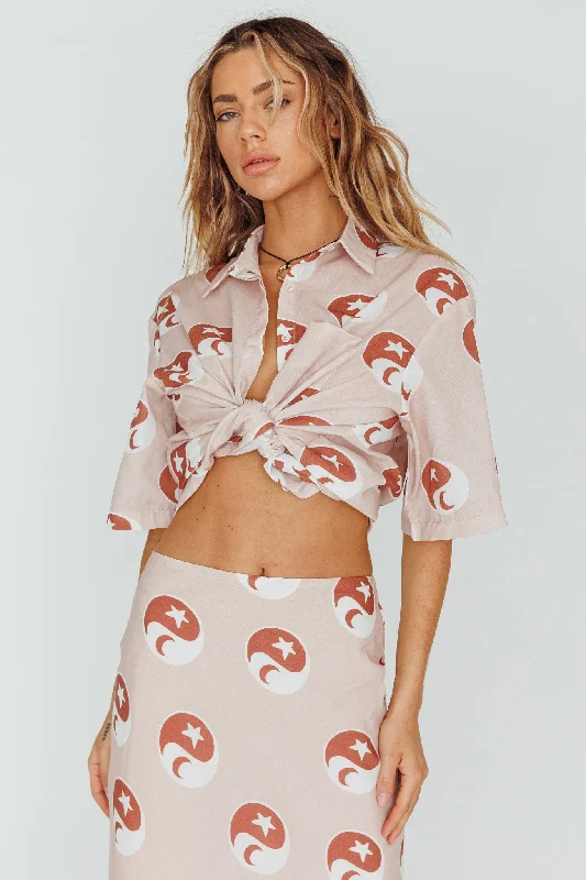 Just A Hunch Button Shirt Yin Yang Rose