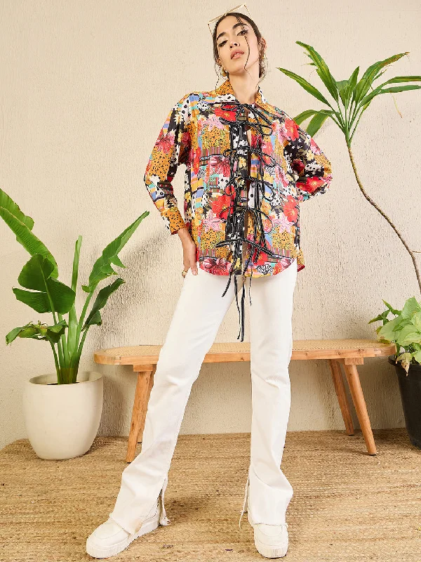 Printed Tie-Up Full Sleeve Cotton Shirt