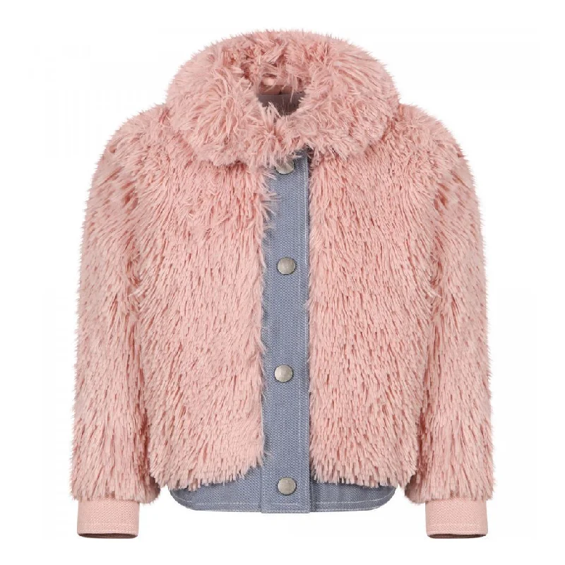 Pink Fuzzy Denim Jacket