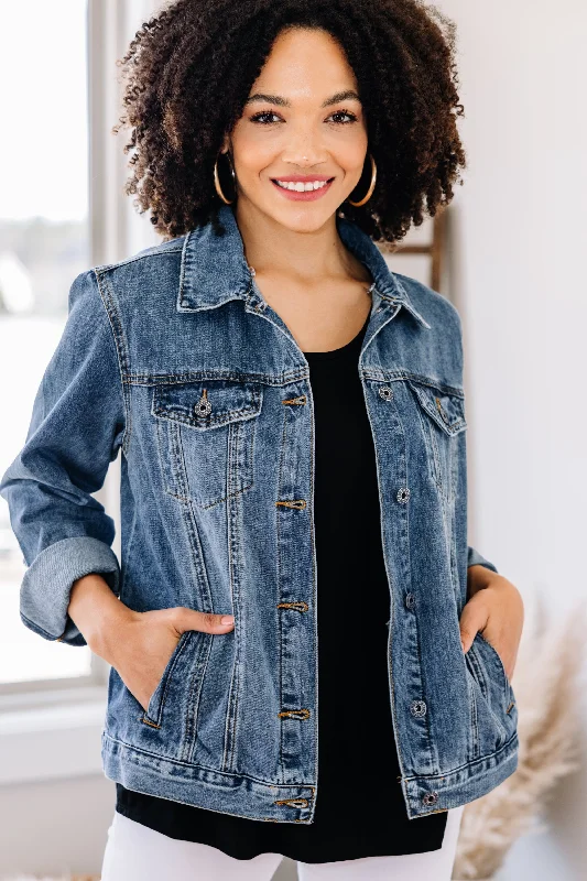 Get Their Attention Medium Wash Denim Jacket