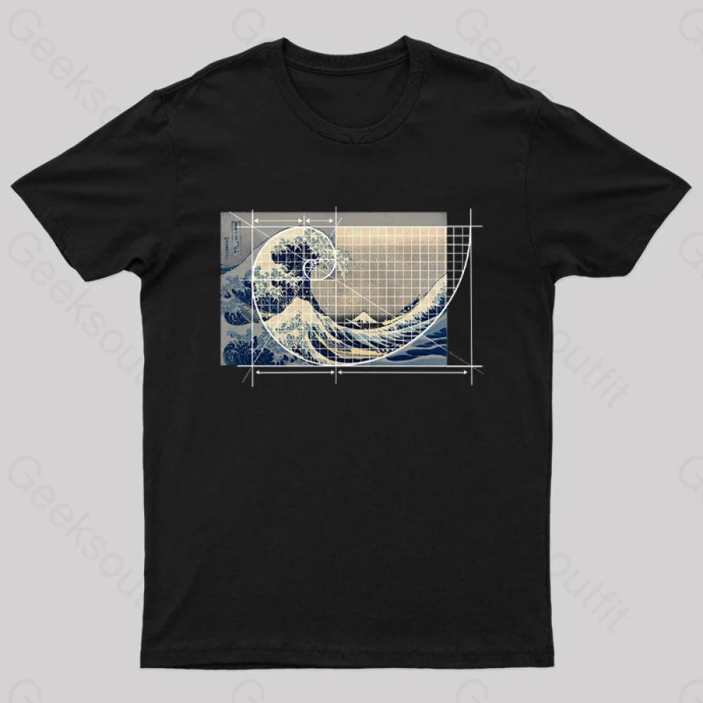 Hokusai Meets Fibonacci Geek T-Shirt