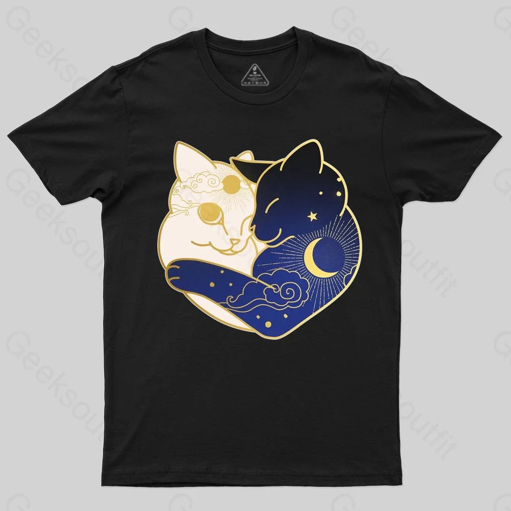 Sun and Moon Yin and Yang Cats Premium T-Shirt