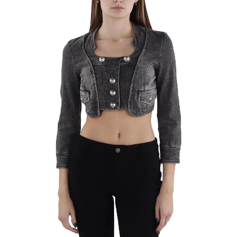 Womens Buttons Casual Wear Denim Jacket