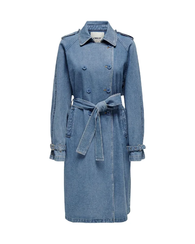 Only  Denim Trench Coat for Women