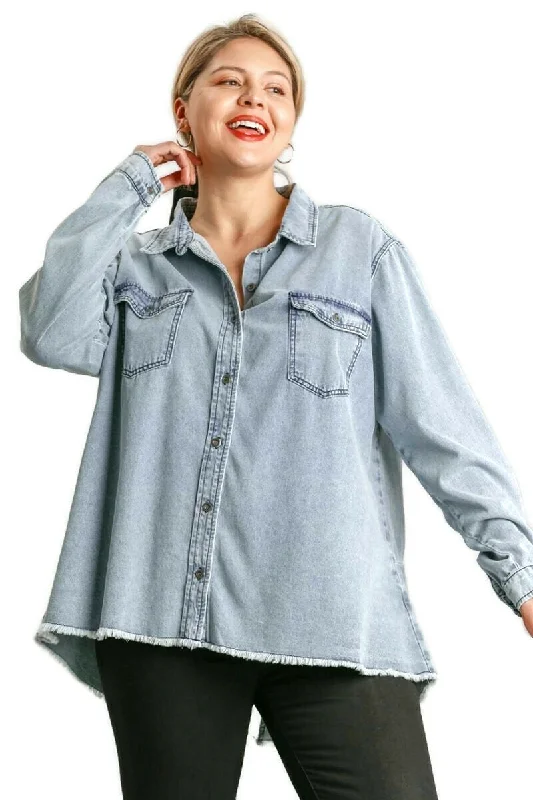 Button Down Light Denim Shacket