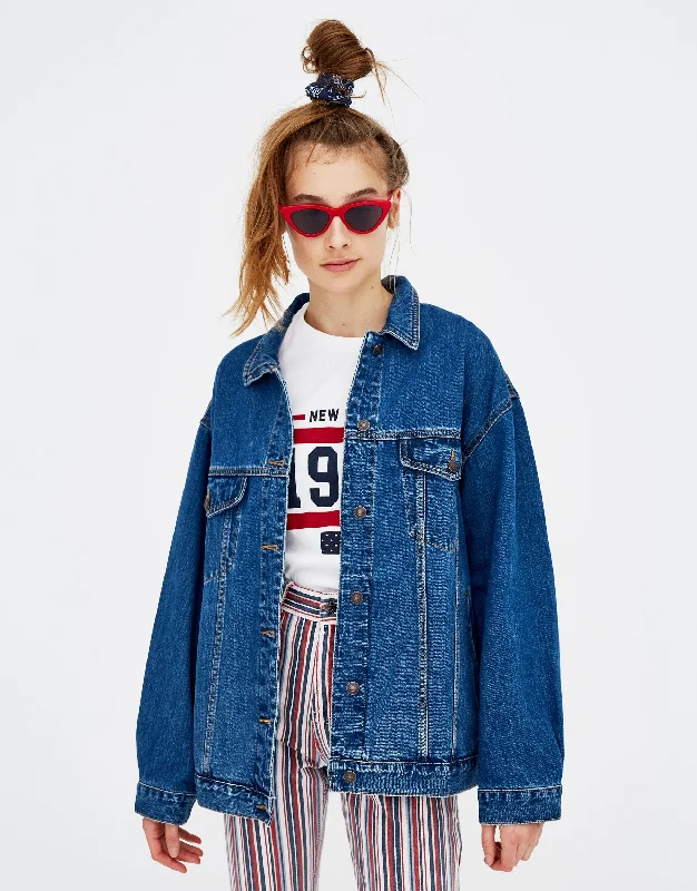 Denim biker blue jacket