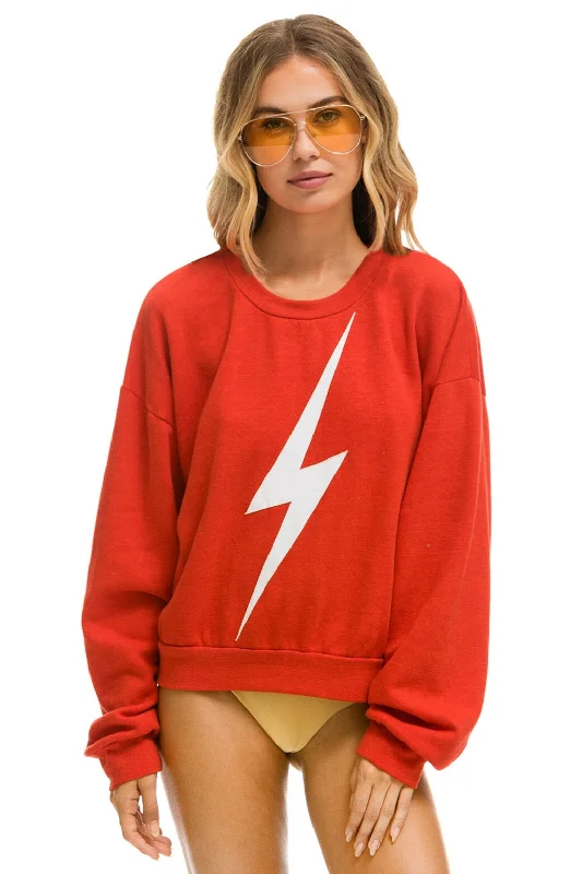 BOLT RELAXED CREW SWEATSHIRT - RED // WHITE