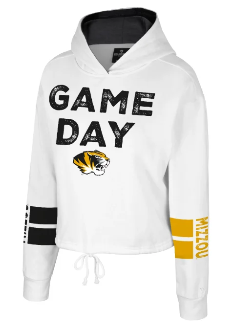 Mizzou Tigers Colosseum Women's Game Day Tiger Head White Hoodie