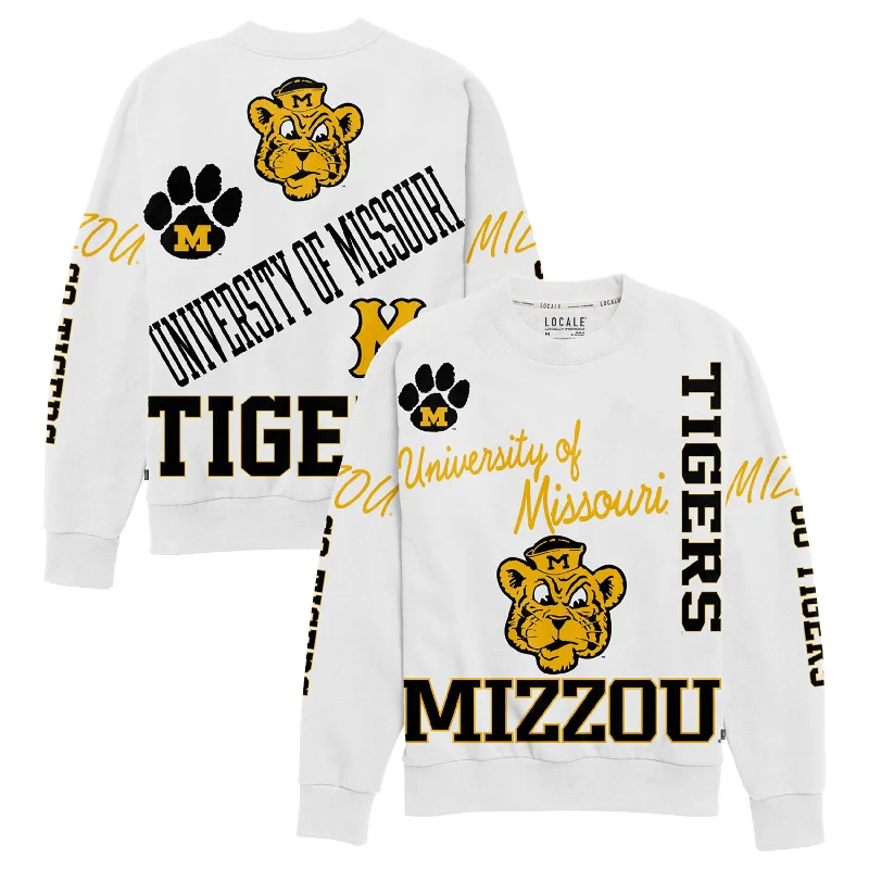 Mizzou Tigers Locale Kelsey Logo's White Sweatshirt