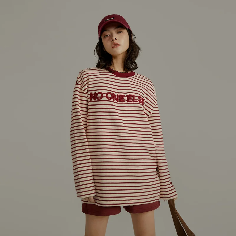 Striped Loose Fit Long Sleeves Top