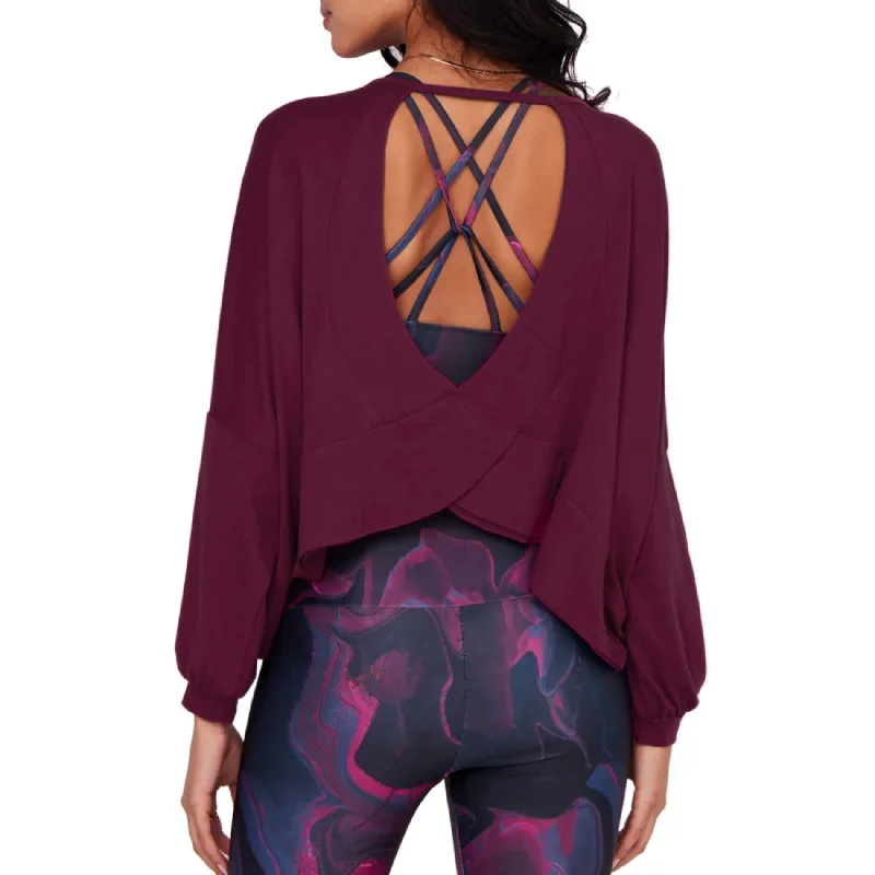 Onzie OM Long Sleeve Cutout Back Yoga Top Black