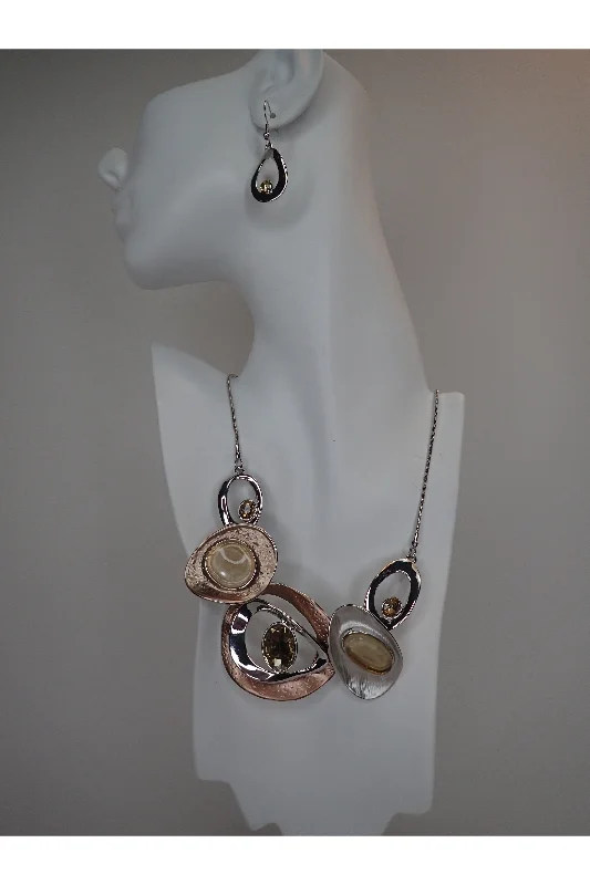 Emma Bronze And Silver Necklace Set