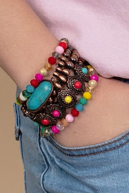 Emma Stretch Bracelet Set In Bright Colors