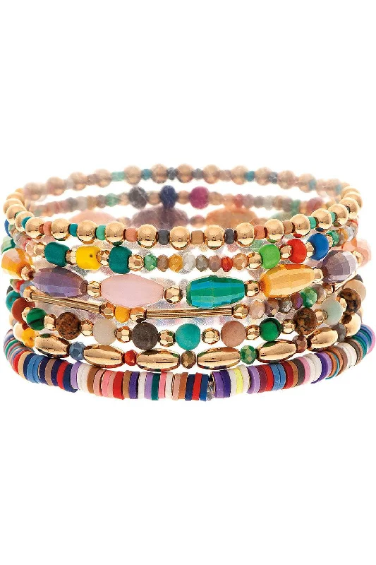 Rain Jewelry Gold Mixed Up Multicolored Beads Bracelet Set